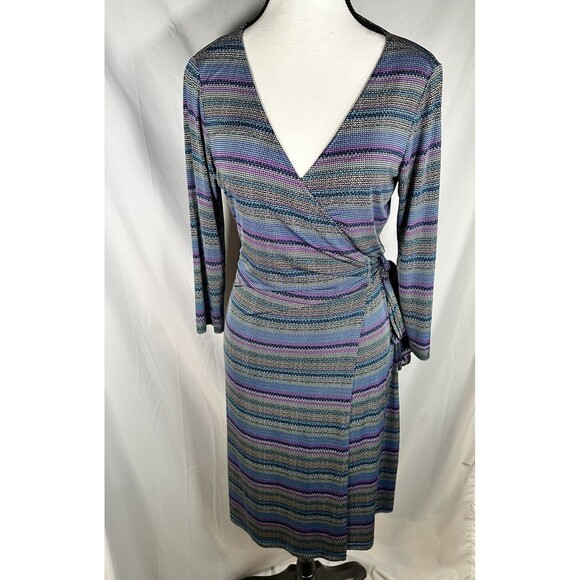TAHARI ARTHUR S. LEVINE Silky Wrap Dress Size 2 - Picture 3 of 7